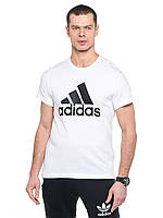 Мужская футболка Adidas Адидас летняя 2 цвета белая и черная