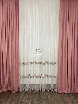 Штори мікровелюр №213 diamond в дитячу, спальню колір рожевий, комплект з 2 штор