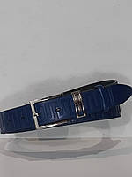 Ремінь 02.071.042 синій брючний з текстурованим візерунком шкіряний завширшки 35 мм
