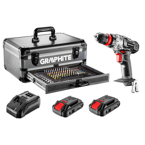 Graphite Шуруповерт-дрель аккумуляторный Energy+, 18В 2х2.0Ач, 44Нм ...