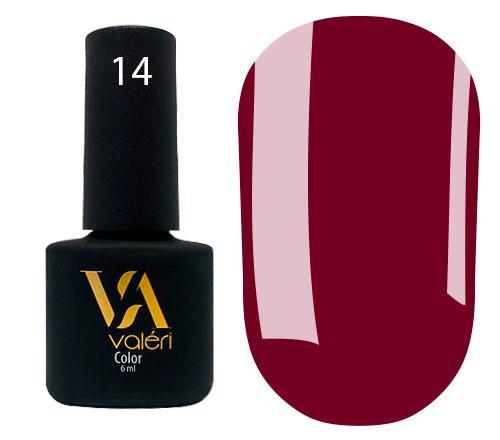 Гель-лак valeri №014 (винно-бордовий, емаль), 6 мл
