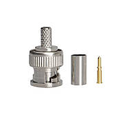 Роз'єм BNC Male (ТАТО, вилка) обтискний на кабель RG58 RG142 RG223 LMR 195 LMR200 SYV50-3 3D-FB під обтиск, фото 2