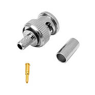 Роз'єм BNC Male (ТАТО, вилка) обтискний на кабель RG58 RG142 RG223 LMR 195 LMR200 SYV50-3 3D-FB під обтиск, фото 3