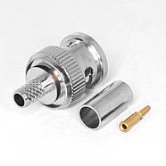 Роз'єм BNC Male (ТАТО, вилка) обтискний на кабель RG58 RG142 RG223 LMR 195 LMR200 SYV50-3 3D-FB під обтиск, фото 4