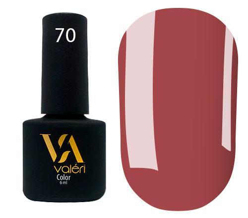 Гель-лак valeri №070 (приглушений червоно-коричневий, емаль), 6 мл