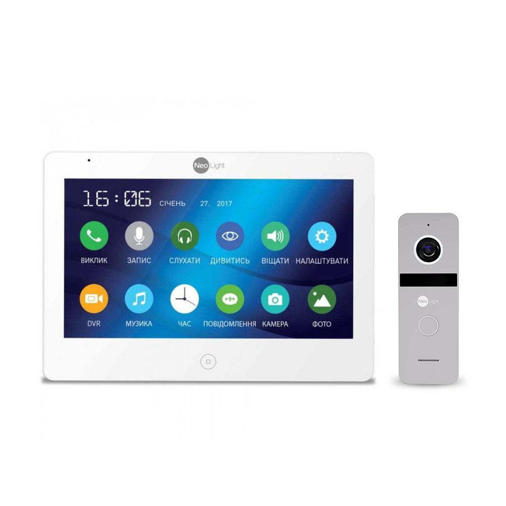 Комплект відеодомофона Neolight MEZZO HD / Solo FHD Silver: відеодомофон 10" з детектором руху і 2 Мп