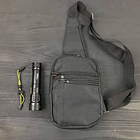 Набір 2 у 1! Якісна тактична сумка з кобурою + професійний ліхтар RM-232 POLICE BL-X71-P50