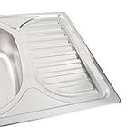 Кухонна мийка з нержавіючої сталі Platinum ДЕКОР 6642 (0,8/180 мм), фото 3