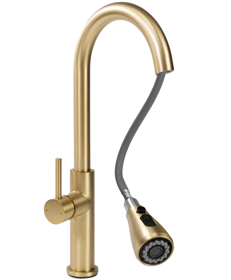 Змішувач для кухні REA NEST BRUSHED GOLD матове золото, фото 1
