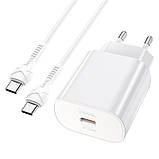 МЗП Hoco N22 Jetta PD25W (1USB-C) + кабель Type-C to Type-C, фото 5
