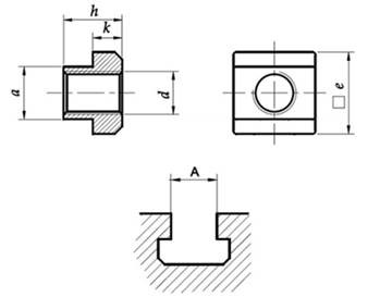 Т-Гайка М30 DIN 508 креслення Гайка для Т-образних пазів М30 DIN 508, клас міцності 10