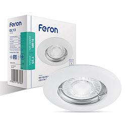 Вбудований світильник Feron DL13 WH MR16 GU5.3 точковий білий