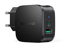 Зарядное устройство RavPower PD Pioneer 30 W 2-Port Wall Charger Black (RP-PC144) z18-2024