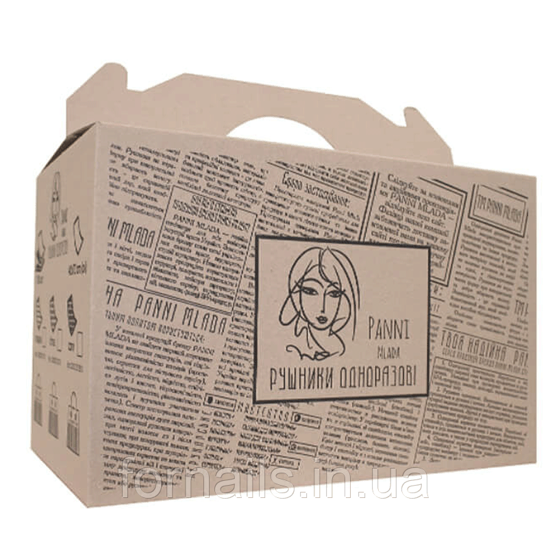 Рушники в коробці Panni Mlada 40*70 см (100 шт/пач) із спанлейсу 45 г/м2, структура: гладка, фото 1