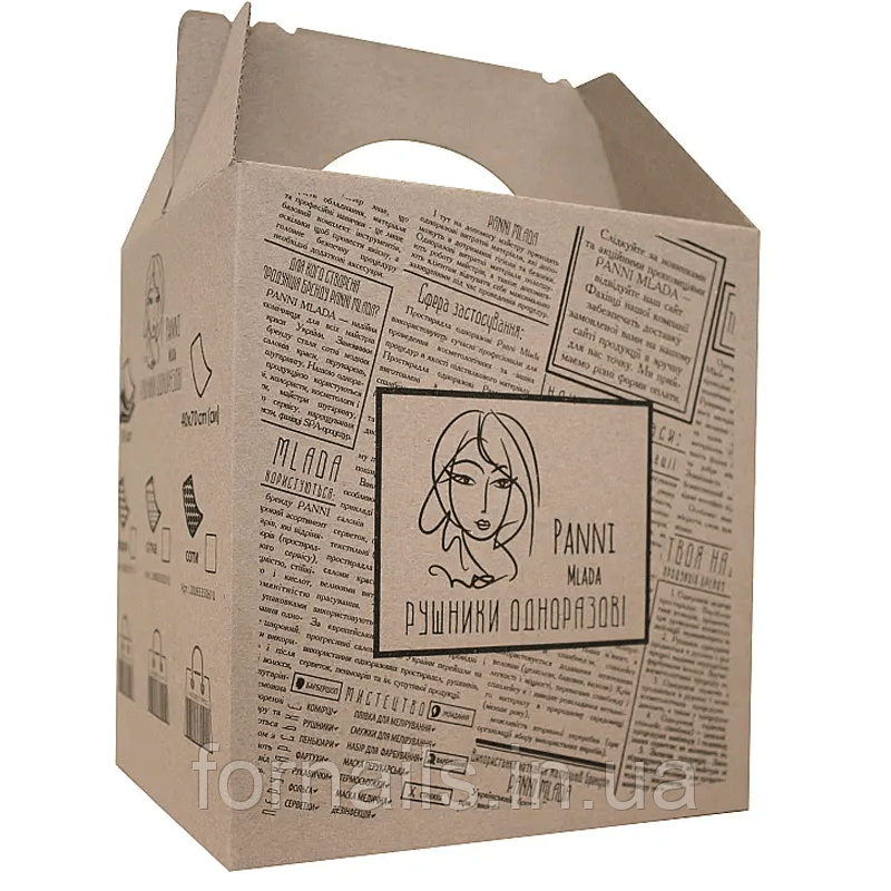 Рушники в коробці Panni Mlada 40*70 см (50 шт/пач) із спанлейсу 45 г/м2, структура: гладка, фото 1