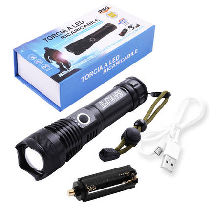 Ліхтар Police X71A-HP50, 1x18650/3xAAA, індикація заряду, zoom, ЗП microUSB, Box, фото 3