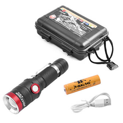 Фонарь Police 736/739-T6, 1x18650, zoom, ЗУ microUSB, Box, фото 3
