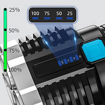 Ліхтар X509/S03-4LED+COB, Li-Ion акум., ЗП microUSB, фото 5