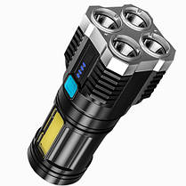 Ліхтар X509/S03-4LED+COB, Li-Ion акум., ЗП microUSB, фото 6