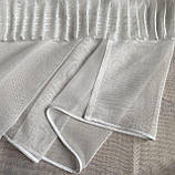 Комплект штори 2 шт 280х250 см мікровелюр Світло-зелений, тюль бамбук 400 см Тепло-білий, фото 10