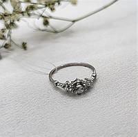 Кольцо серебряное женское колечко вставка куб.цирконий 15.5 размер серебро 925 покрыто родием 4641р 0.90г