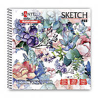 Альбом для акварели SANTI Flowers, 210*210мм, Paper Watercolour Collection, 20 л, 200 г/м2, 130495