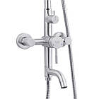 Душова система Kroner KRP Edelstahl Kubus ESG063 зі змішувачем і верхнім душем із неіржавкої сталі, фото 3