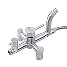 Душова система Kroner KRP Edelstahl Kubus ESG063 зі змішувачем і верхнім душем із неіржавкої сталі, фото 4