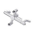 Душова система Kroner KRP Edelstahl Kubus ESG063 зі змішувачем і верхнім душем із неіржавкої сталі, фото 5