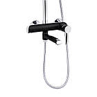 Душова панель у ванній кімнаті KRP Essen SCH063 від Kroner настінна система з тропічним душем чорно-сіра, фото 3