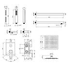 Душовий гарнітур прихованого монтажу Kroner KRP Edelstahl Klassisch ESG082 душова панель у ванну, фото 2