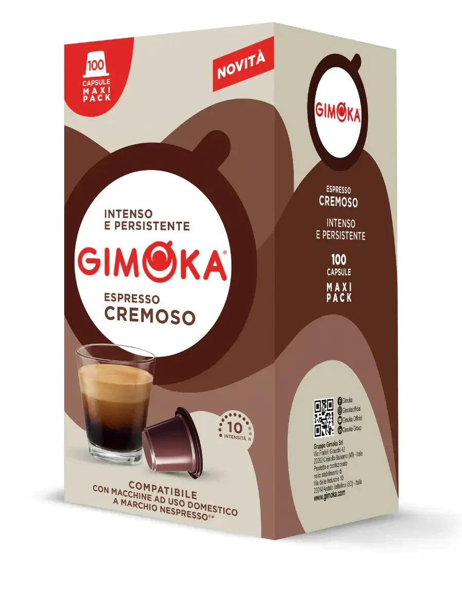 Кофе в капсулах Gimoka Nespresso Cremoso 100 шт Неспрессо Кремосо Джимока с нотками сухофруктов