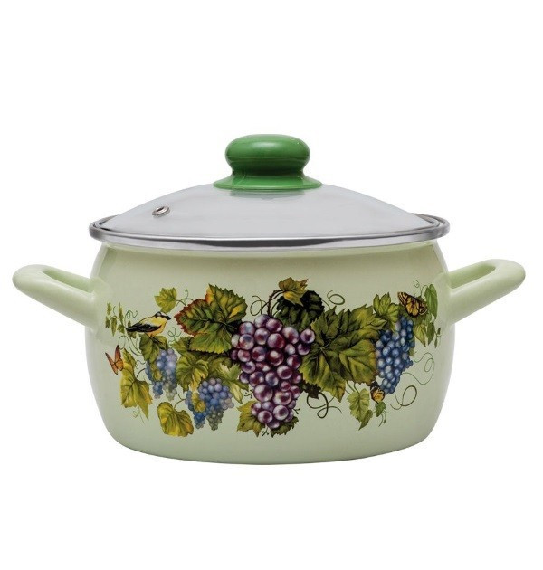 Каструля сферична емальована 3.3 л Виноград  Металац 344544