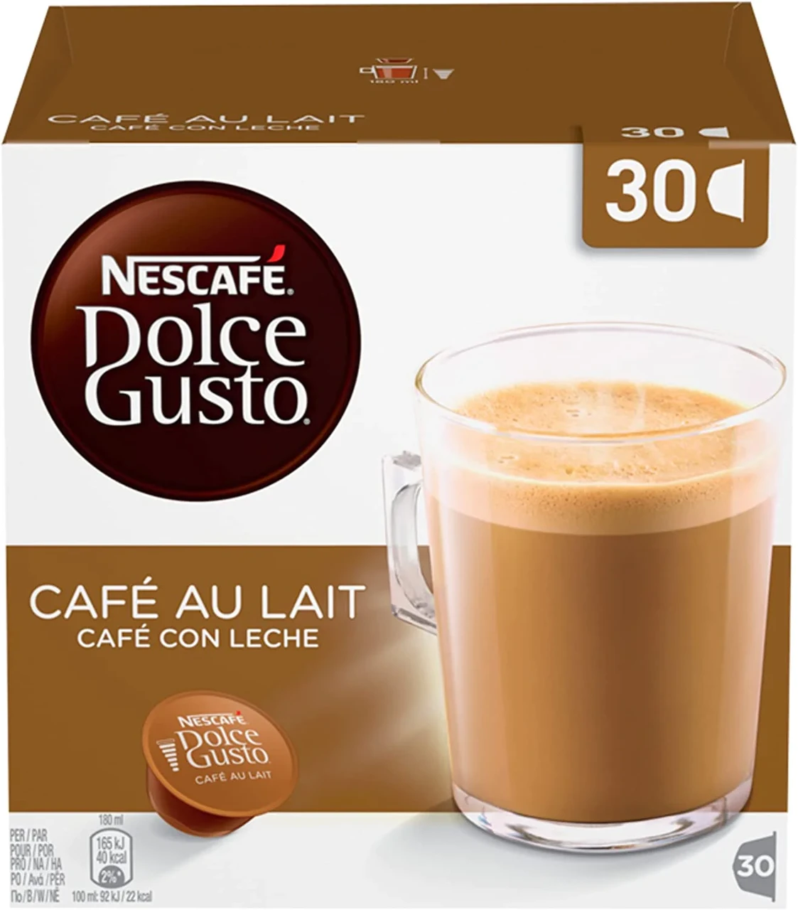 Кава в капсулах NESCAFE Dolce Gusto Cafe Au Lait 30 шт Нескафе Дольче Густо