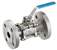 Кран шаровый трехсоставной Ду 20 (3/4") фланцевый нержавеющий Ball Valve, краны из нержавеющей стали AISI304