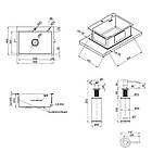 Мийка на кухню Lidz H5845 3.0/1.0 мм Brush з нержавіючої сталі з дозатором для мийного засобу, фото 2