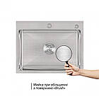 Мийка на кухню Lidz H5845 3.0/1.0 мм Brush з нержавіючої сталі з дозатором для мийного засобу, фото 3