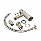 Змішувач у ванну кімнату Lidz (NKS) 12 32 001F, кран для умивальника з нержавіючої сталі одноважільний, фото 5