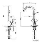 Чорний кухонний кран Lidz (BLA) 12 32 015F-8, змішувач одноважільний для раковини на кухню поворотний, фото 2