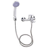 Кран литой в ванную Lidz (CRM) 19 46 006-1 New, смеситель с душем настенный с лейкой