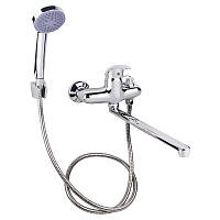 Смеситель длинный для ванны Lidz (CRM) 43 79 005-1 New, кран с ручной душевой лейкой настенный