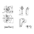 Змішувач чорний Lidz (BLA) 14 43 006-1 New, кран з ручною душовою лійкою настінний, фото 2
