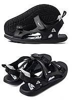 Чоловічі літні шкіряні сандалії Nike NS White, Чоловічі шкіряні шльопанці, босоніжки чорні, Чоловіче взуття