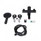 Кран для ванни Lidz чорний Aria 05P-BES настінний з лійкою для ручного душу та коротким виливом, фото 2