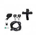 Кран для ванни з коротким виливом чорний Lidz Kubis 05P-SES настінний кубічний з лійкою для ручного душу, фото 2