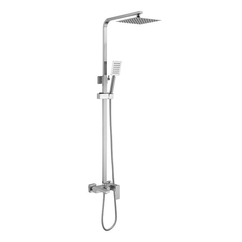 Душова стійка Lidz Kubis 06D-SES для ванни змішувач із душем душова панель настінна з нержавіючої сталі