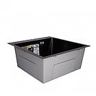 Мийка на кухню Lidz H5050B 3.0/0.8 мм Brush Black (LDH5050BPVD3008) з нержавіючої сталі чорна, фото 3