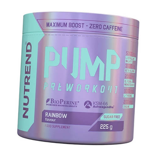 Предтренировочный комплекс без кофеина, Pump, Nutrend 225г Радуга ...