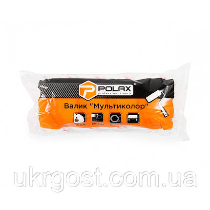 Валик для фарбування Мультиколор 8x58x180 мм POLAX (19-008), фото 4