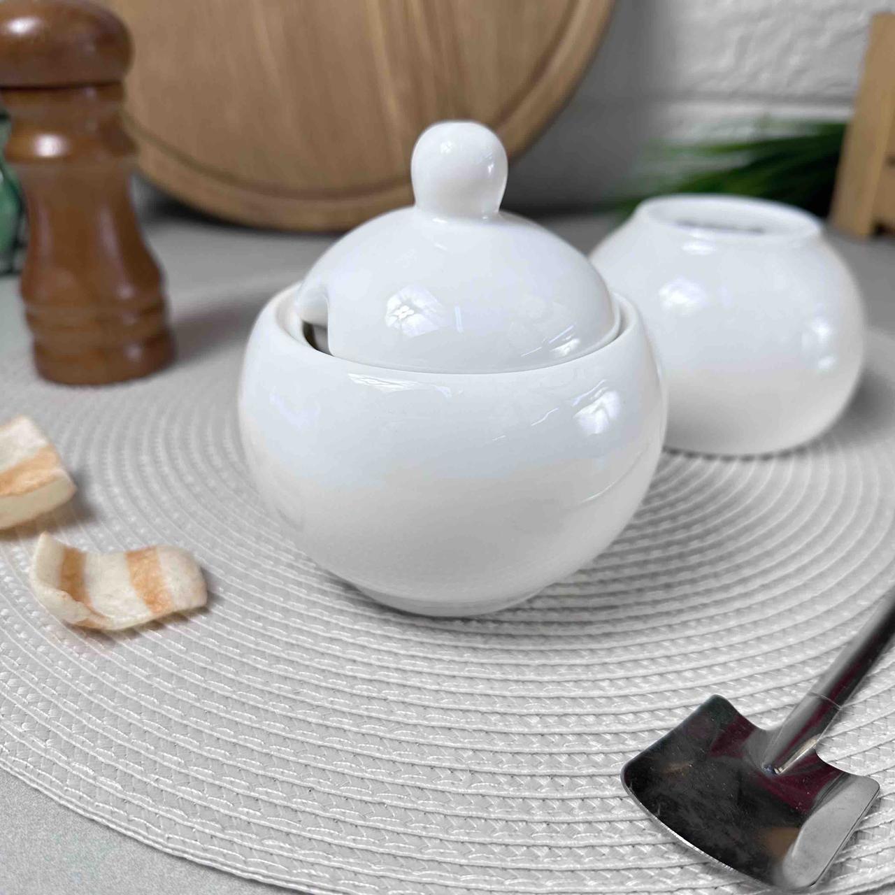 Біла порцелянова цукорниця 325 мл ARDESTO Imola